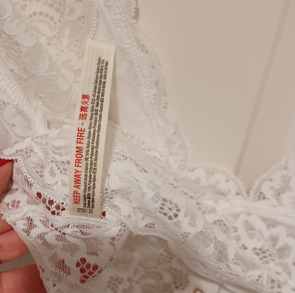 Free People Intimately Bralette Lace Bra Ivory Terra Combo Snap Button Closure - Picture 10 of 10